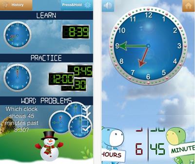 英語で時間の学習ができる時計アプリ（Tick Tock Clock）