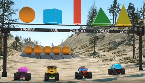 Learn Shapes And Race Monster Trucks