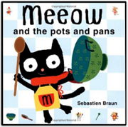 英語絵本「Meeow And The Pots And Pans」お友達とキッチンツールで何を作るのかな？